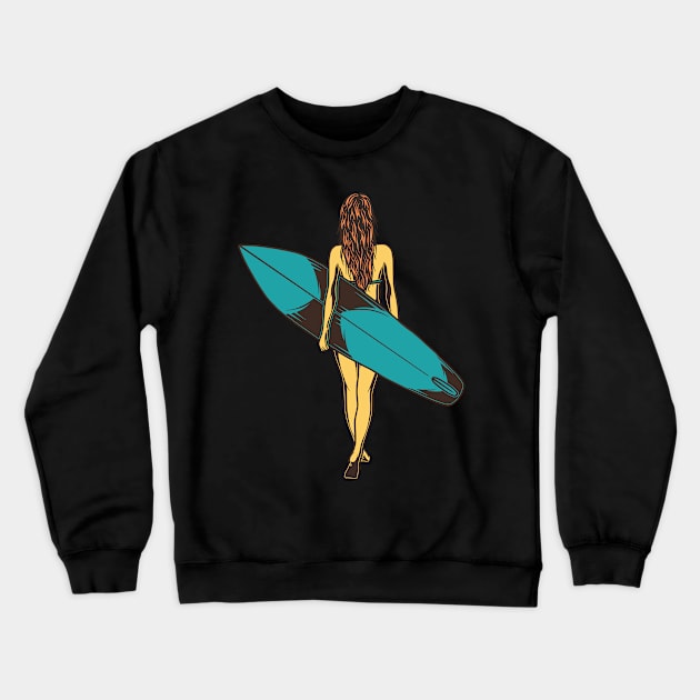 Surfer girl Crewneck Sweatshirt by ShirtyLife